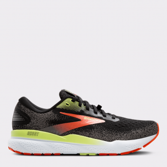 BROOKS MENS GHOST 16 GTX D-WIDTH BLACK MANDARIN RED GREEN