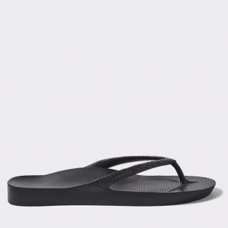 ARCHIES UNISEX ARCH SUPPORT THONGS BLACK