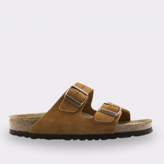 BIRKENSTOCK ARIZONA UNISEX SFB MINK SUEDE LEATHER REGULAR