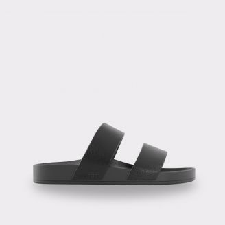 LIGHTFEET UNISEX ARCH SUPPORT DOUBLE STRAP SLIDE BLACK