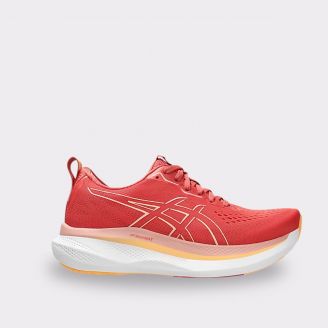ASICS WOMENS GLIDERIDE MAX D DARK PINK CLAY/ORANGE GLOW