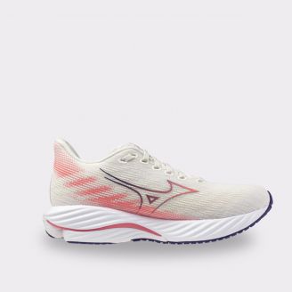 MIZUNO WOMENS WAVE RIDER 28 WHITE CORAL