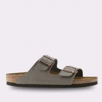 BIRKENSTOCK ARIZONA BIRKIBUC STONE REGULAR