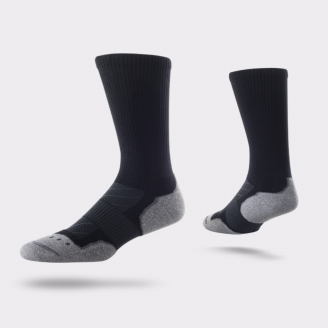 LIGHTFEET MIDWEIGHT BLACK WALKING CREW SOCK