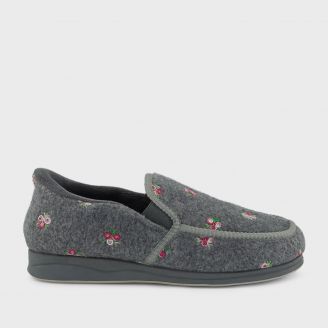 HOMYPED WOMENS HP CLIP IN  SLIPPER GREY FLORAL