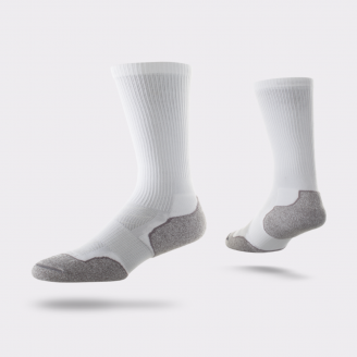 LIGHTFEET MIDWEIGHT WHITE WALKING SOCK CREW