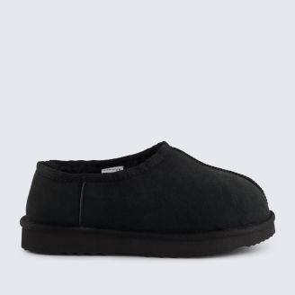 HOMYPED WOMENS SHEARLING SLIP ON SLIPPER BLACK