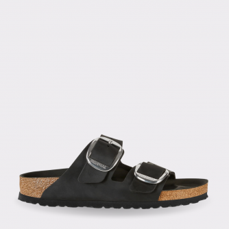 BIRKENSTOCK ARIZONA BIG BUCKLE BLACK OILED LEATHER REGULAR