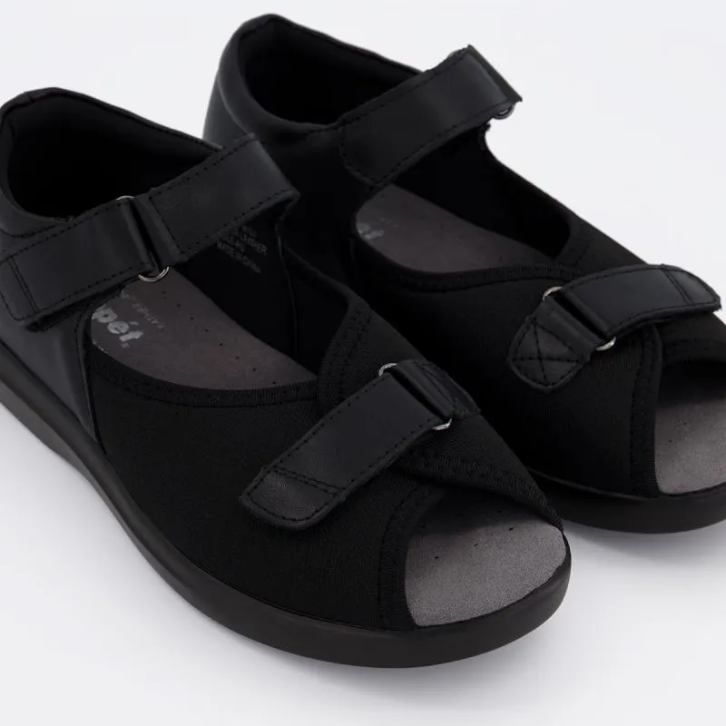 PROPET WOMENS PEDWALKER 6 SANDAL BLACK